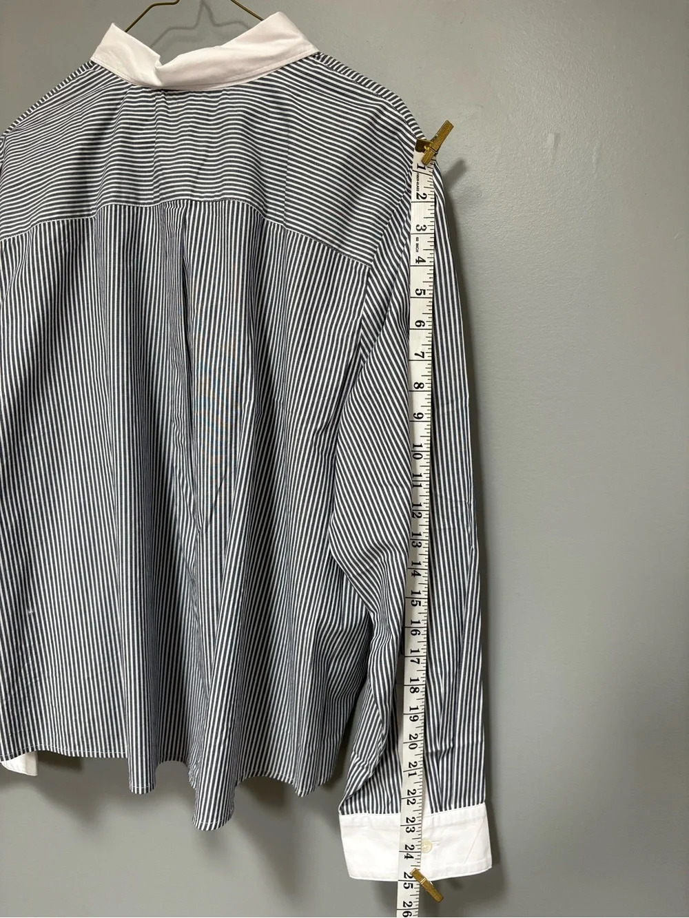 J. Crew NEW Women's Navy Pinstripe Button Shirt White Contrast Collar & Cuffs 3X